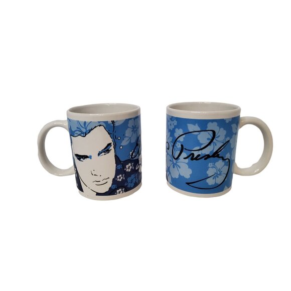 Set of 2 Elvis Presley Blue Hawaiian 2015 Signature Product Collectible Ceramic - Picture 1 of 3